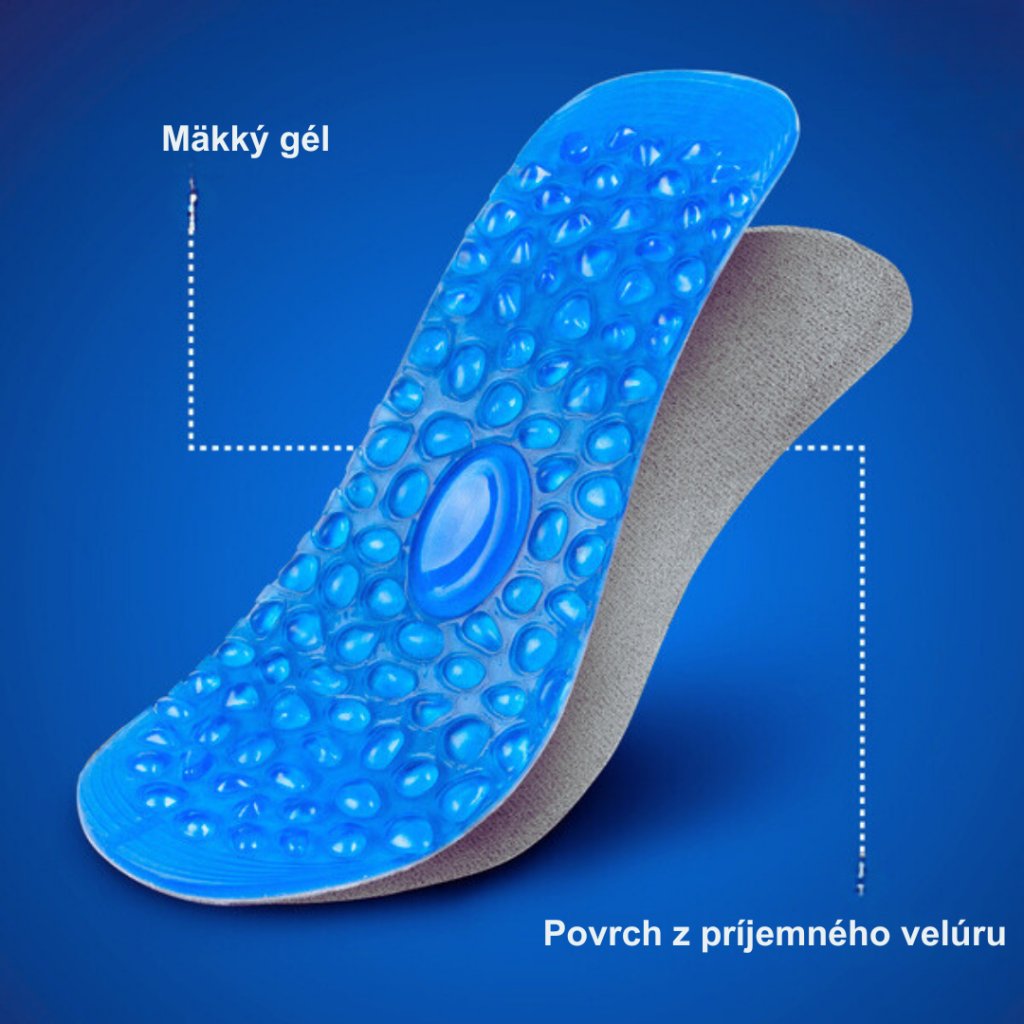 Materiály gélových vložiek do topánok s masážnym účinkom